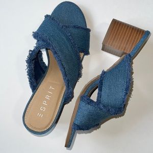 Esprit jean short heeled sandal - size 7.5